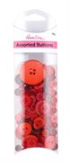 Red Buttons Bulk Pack, Assorted Designs And Sizes 